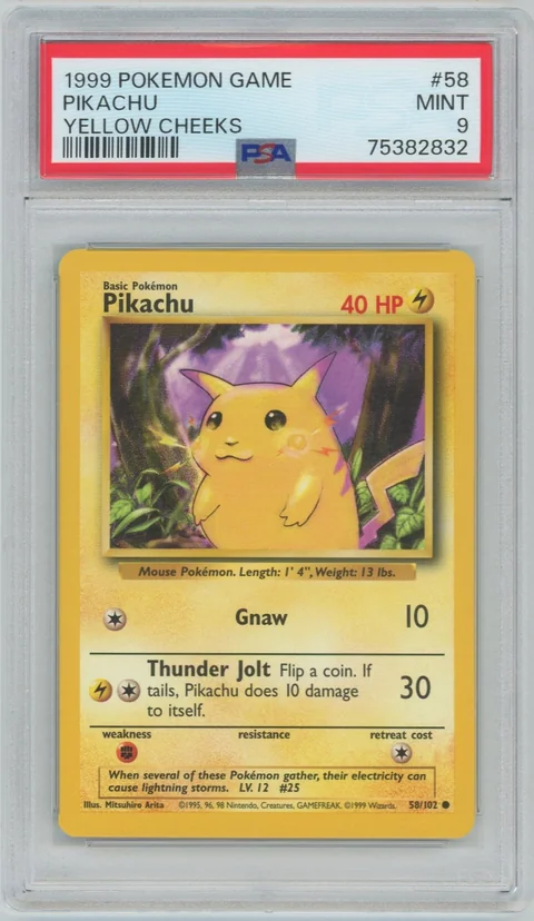 Pikachu, Base Set, PSA 9